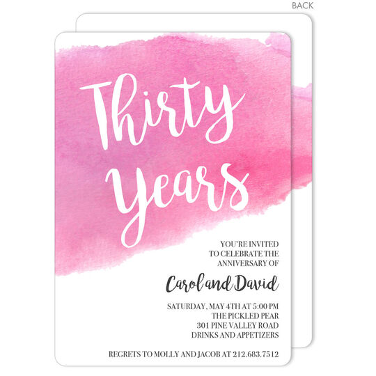 Pink Big Swash Invitations